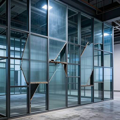 Modern Industrial Interior with Fragmented Panels