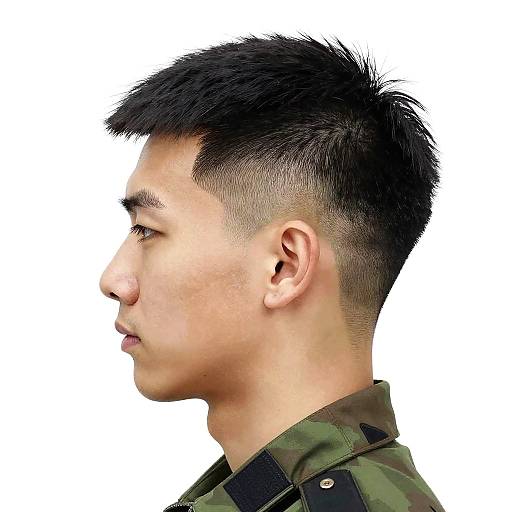 Minimalist Military Haircut Illustrations