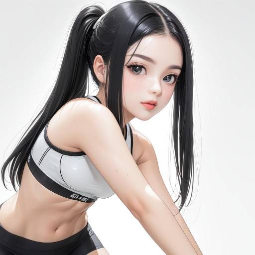 Sporty Petite Woman Stretching in Crop Top