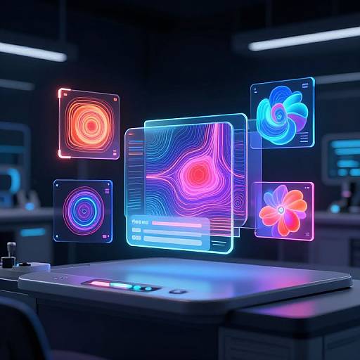 High-Tech Lab With Floating Displays