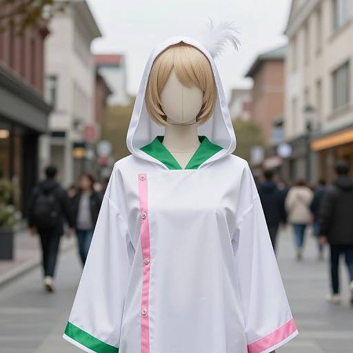 Mannequin in Hooded Robe with Stripes