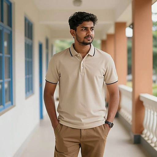 Stylish Indian Man in Polo Shirt