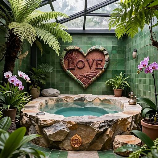 Luxurious Reptile Spa with Tropical Foliage