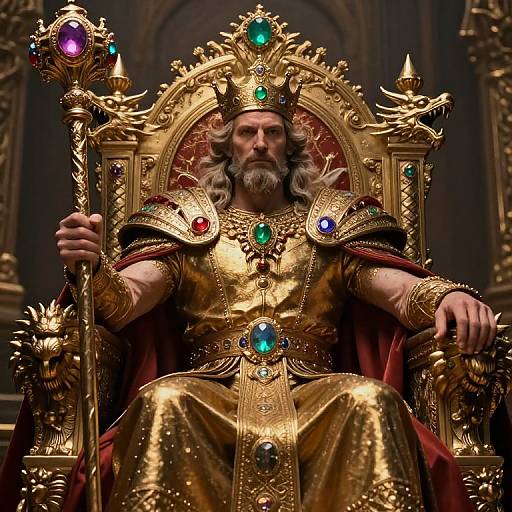 Heroic Fantasy King on Throne