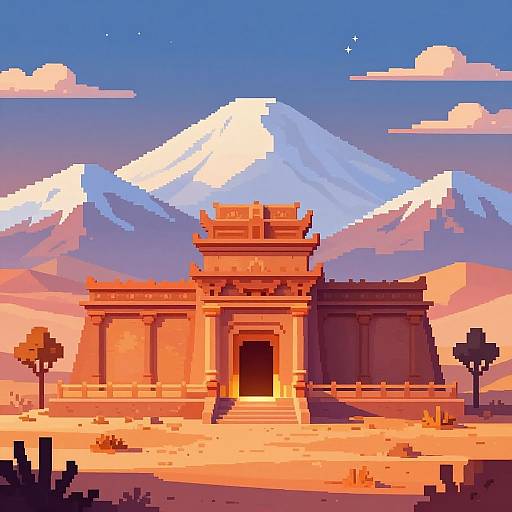 Pixel Art Ancient Desert Temple