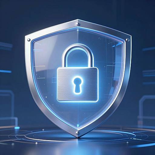 Futuristic Trust Symbol with Shields