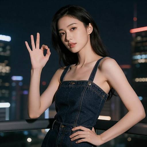 Cinematic Night Portrait in Futuristic City