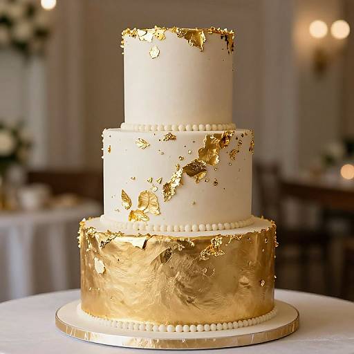 Glamorous Gold Leaf Wedding Cakes