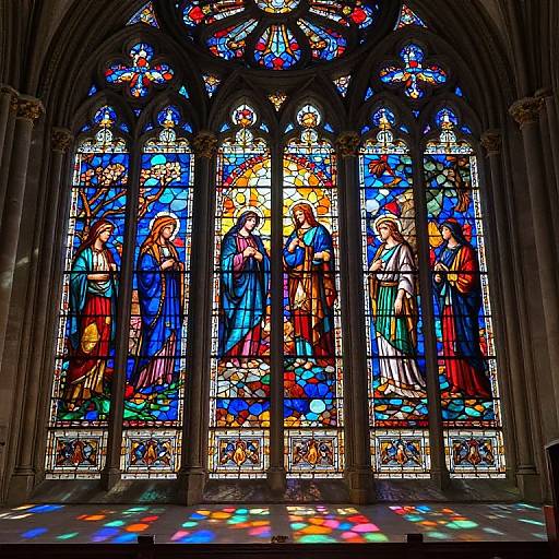 Sirves-Inspired Stained Glass Window