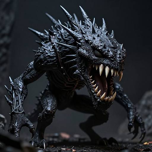 Menacing Black Spiky Creature