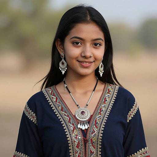 Realistic Mali Girl in Traditional Costume