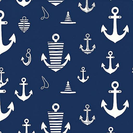Nautical Preppy Dark Blue Wallpaper