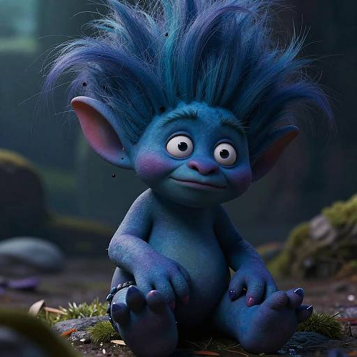 Moody Troll Portrait: Intricate Details