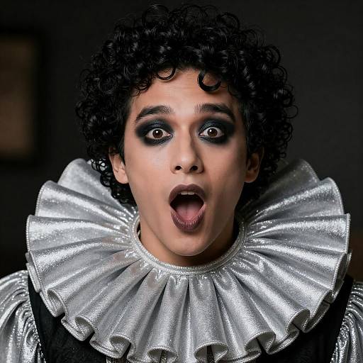 Startled Man with Dramatic Makeup