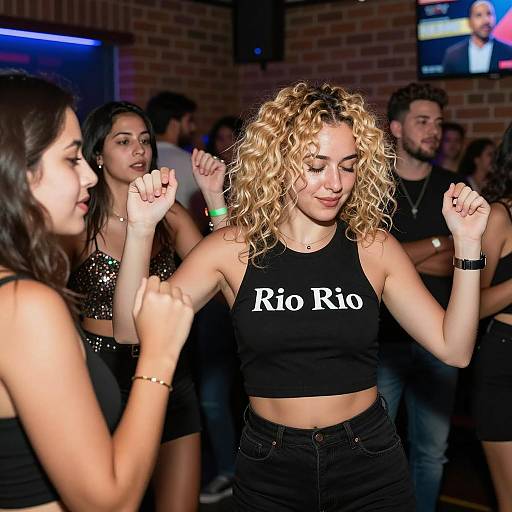 Young Women Dancing in Nightclub