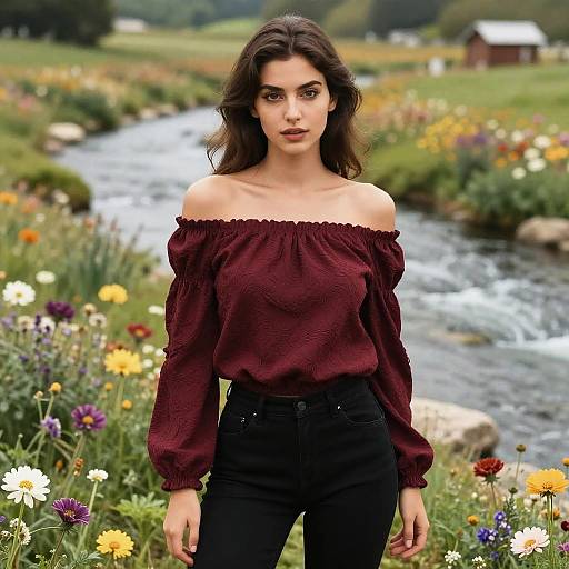 Tokyopop Style Woman in Meadow