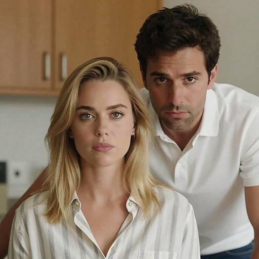 Intense Couple Portrait with Neutral Expression