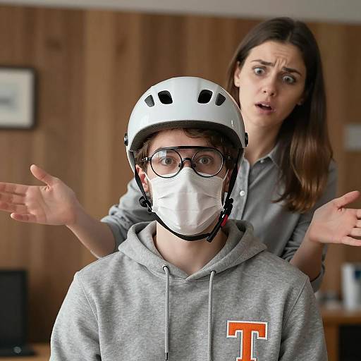 Surprised Young Man with Concerned Woman