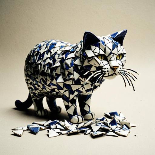 Ceramic Mosaic Cat Sculpture