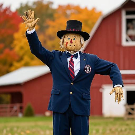 Joe Biden Scarecrow in Fall Setting