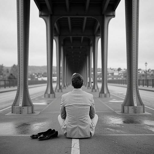 Mysterious Scene on a Bridge