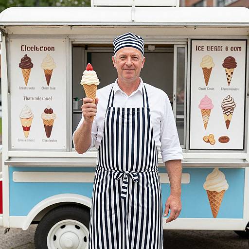 Classic Ice Cream Vendor Scene