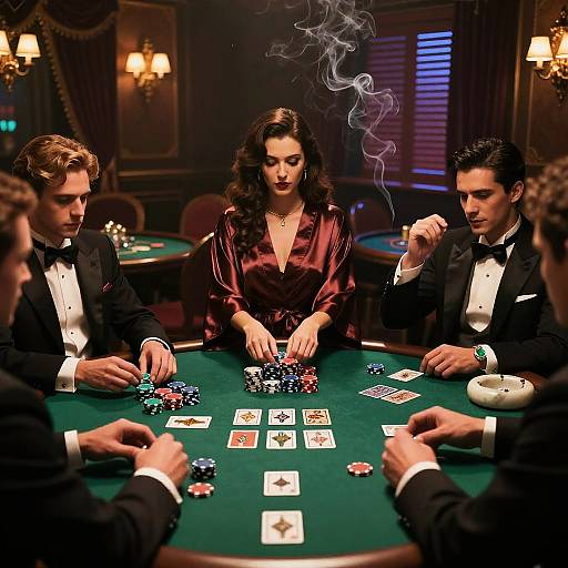 Film-Noir Peacock Casino Showdown