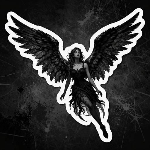 Gothic Fallen Angel Wings Sticker