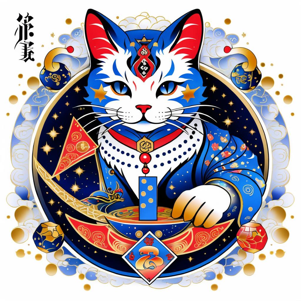 Cunning Cat Spaceship Irezumi Tattoo Art