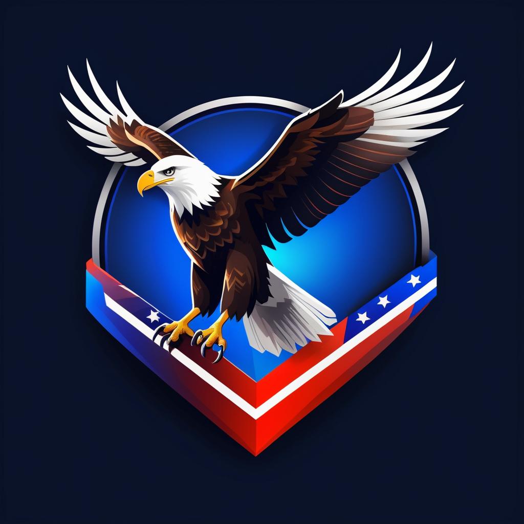 Futuristic Bald Eagle Logo Design