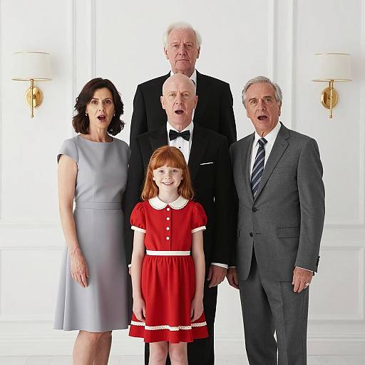 Cheerful Family Portrait on White Background
