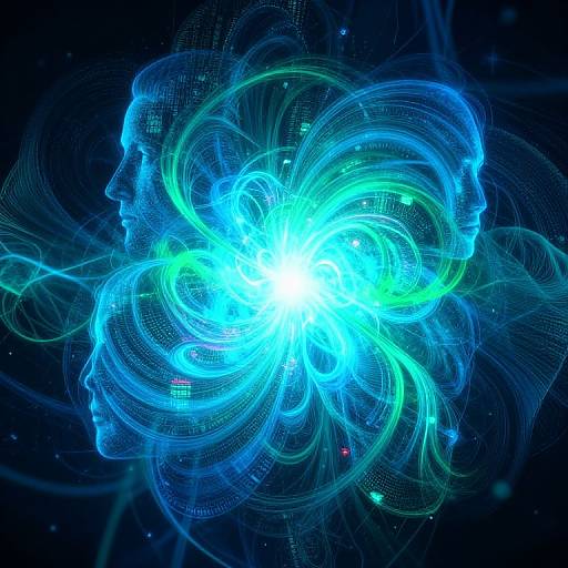 Abstract AI Concept with Neon Data Streams