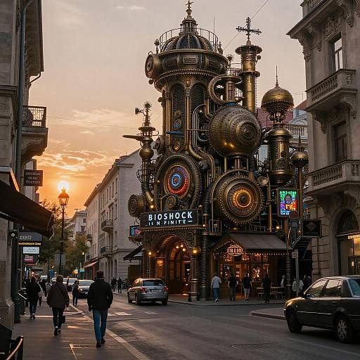 Steampunk Sunset in Bucharest Streets
