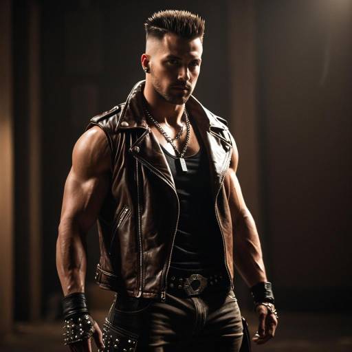 Muscular Barret Wallace Cosplay Costume
