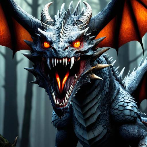 Solo Dragon Creature in Forest Setting