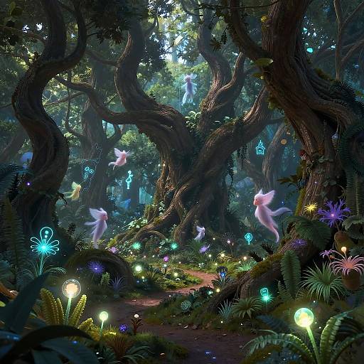 Enchanted Forest Clearing with Magic