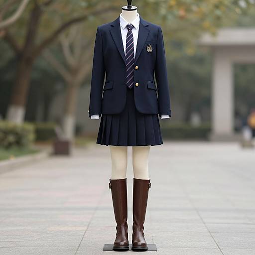 Elegant Autumn School Uniform Display