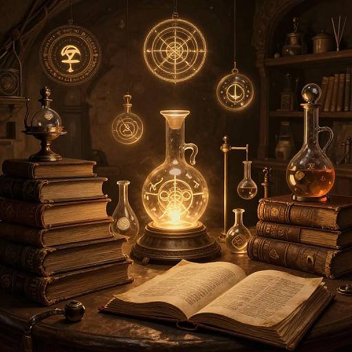 Vintage Alchemist's Mystical Laboratory