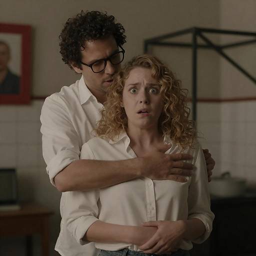 Intimate Moment in a Dim Room