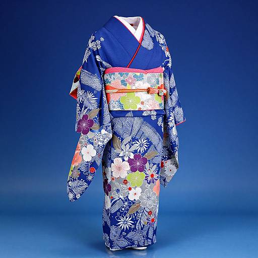 Blue Kimono Woman Portrait