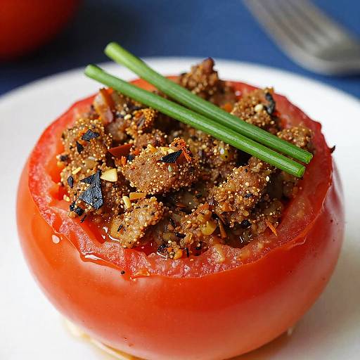 Vibrant Stuffed Roasted Tomato Close-Up