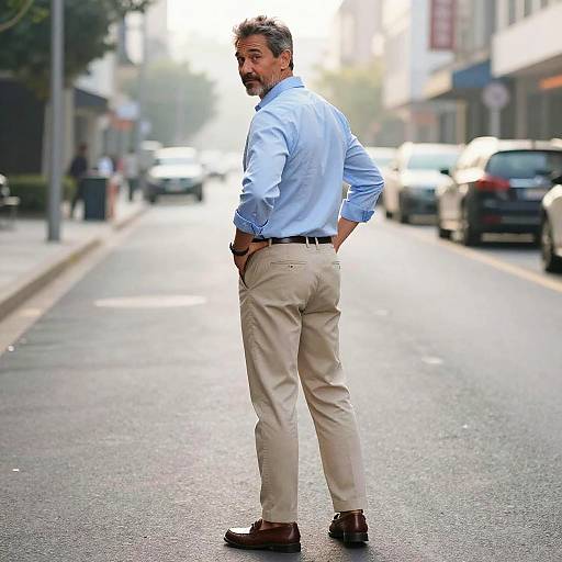 Confident Middle-Aged Man on City Street