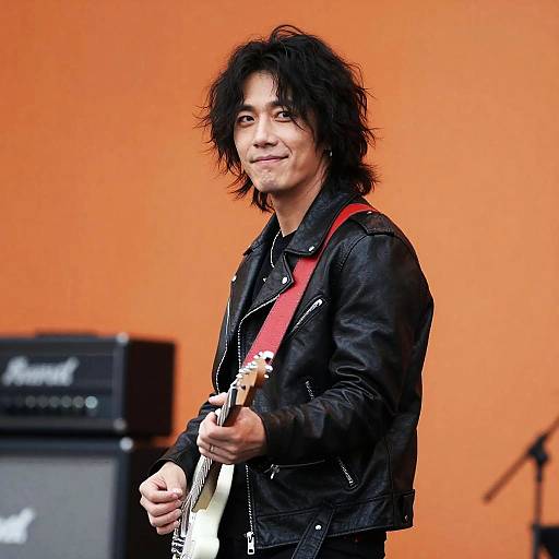 Intense Rock Musician on Stage