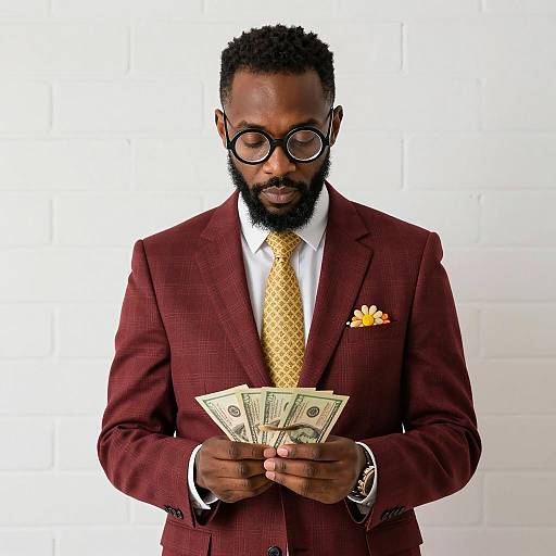 Stylish African-American Man with Money