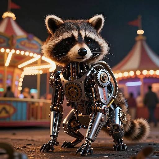 Retro-Futuristic Neon Carnival Scene