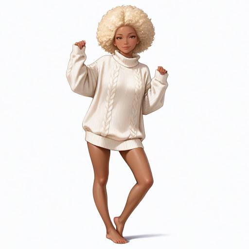 Photorealistic Teenage Girl in Sweater Photorealistic Teenage Girl in Sweater