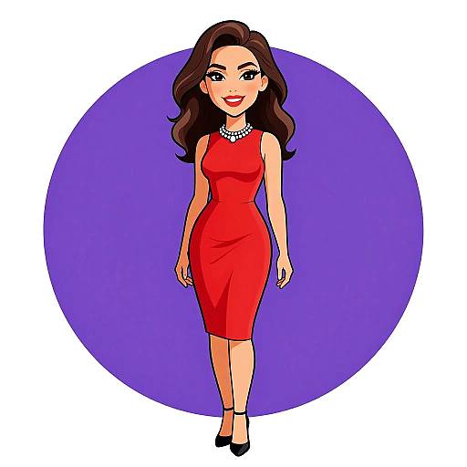 Elegant Woman in Red Dress