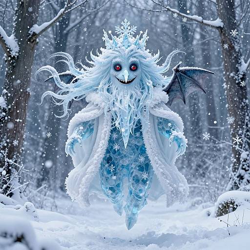 Mystical Morozko in Snowy Forest