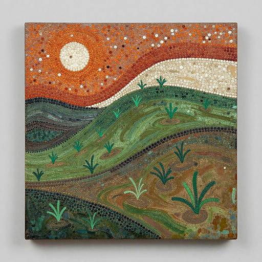 Encaustic Resin Abstract Landscape