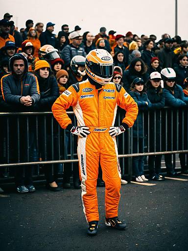 Man in Orange Racing Suit